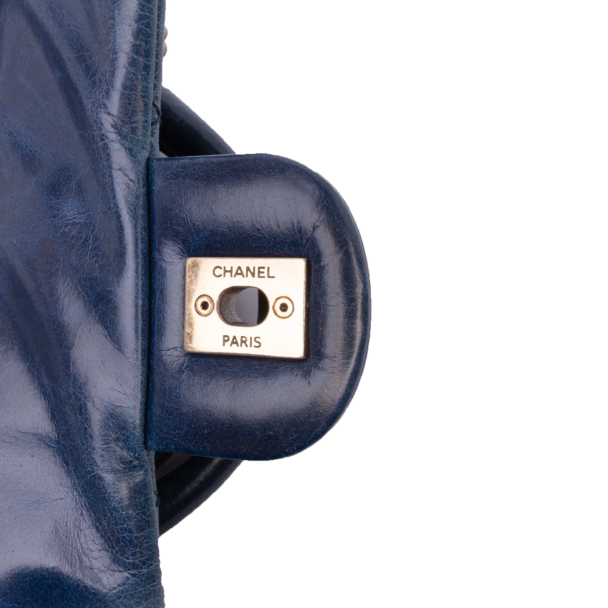 Small Glazed Calfskin Castle Rock Top Handle Flap