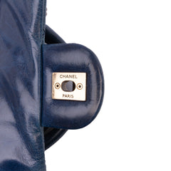 Small Glazed Calfskin Castle Rock Top Handle Flap