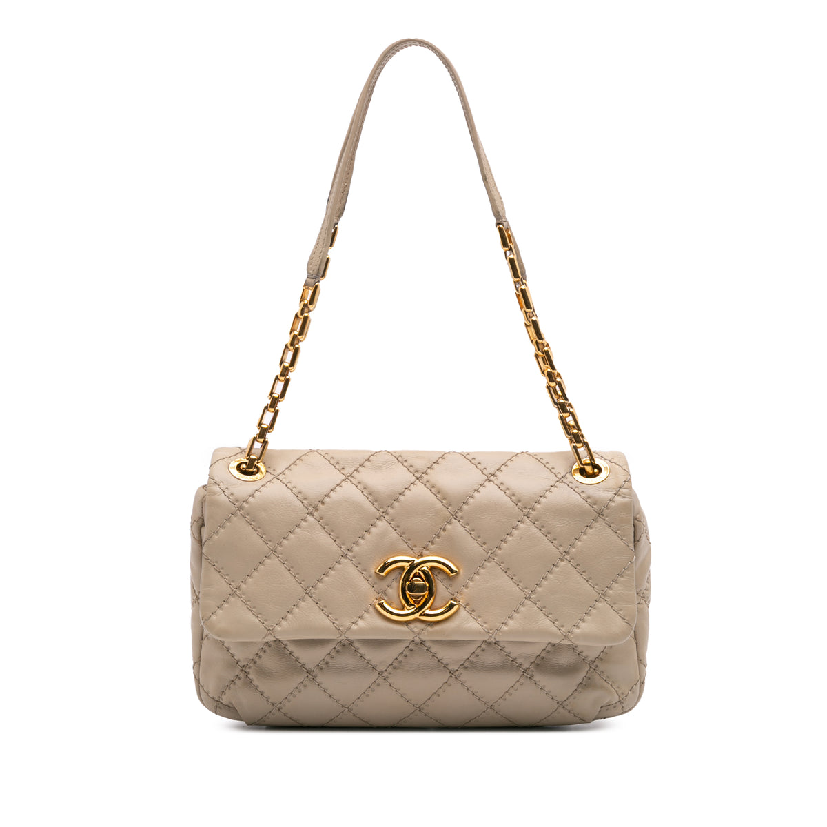 Quilted Calfskin Ultimate Stitch Retro Chain Flap