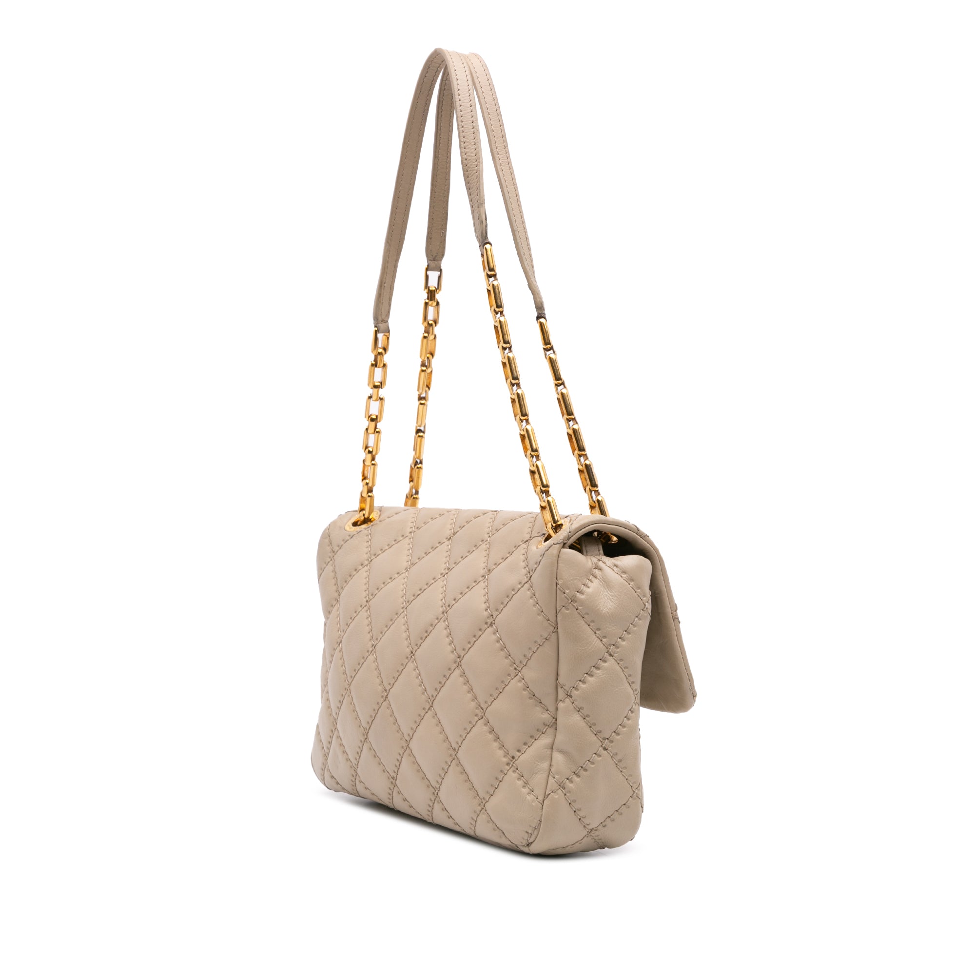 Quilted Calfskin Ultimate Stitch Retro Chain Flap