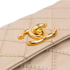 Quilted Calfskin Ultimate Stitch Retro Chain Flap