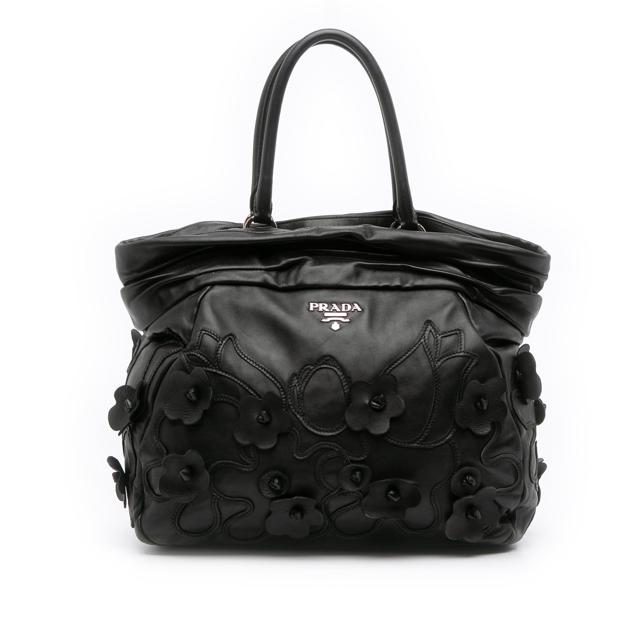 Nappa Intarsio Flower Shopping Tote