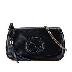 Medium Patent Soho Chain Flap Crossbody