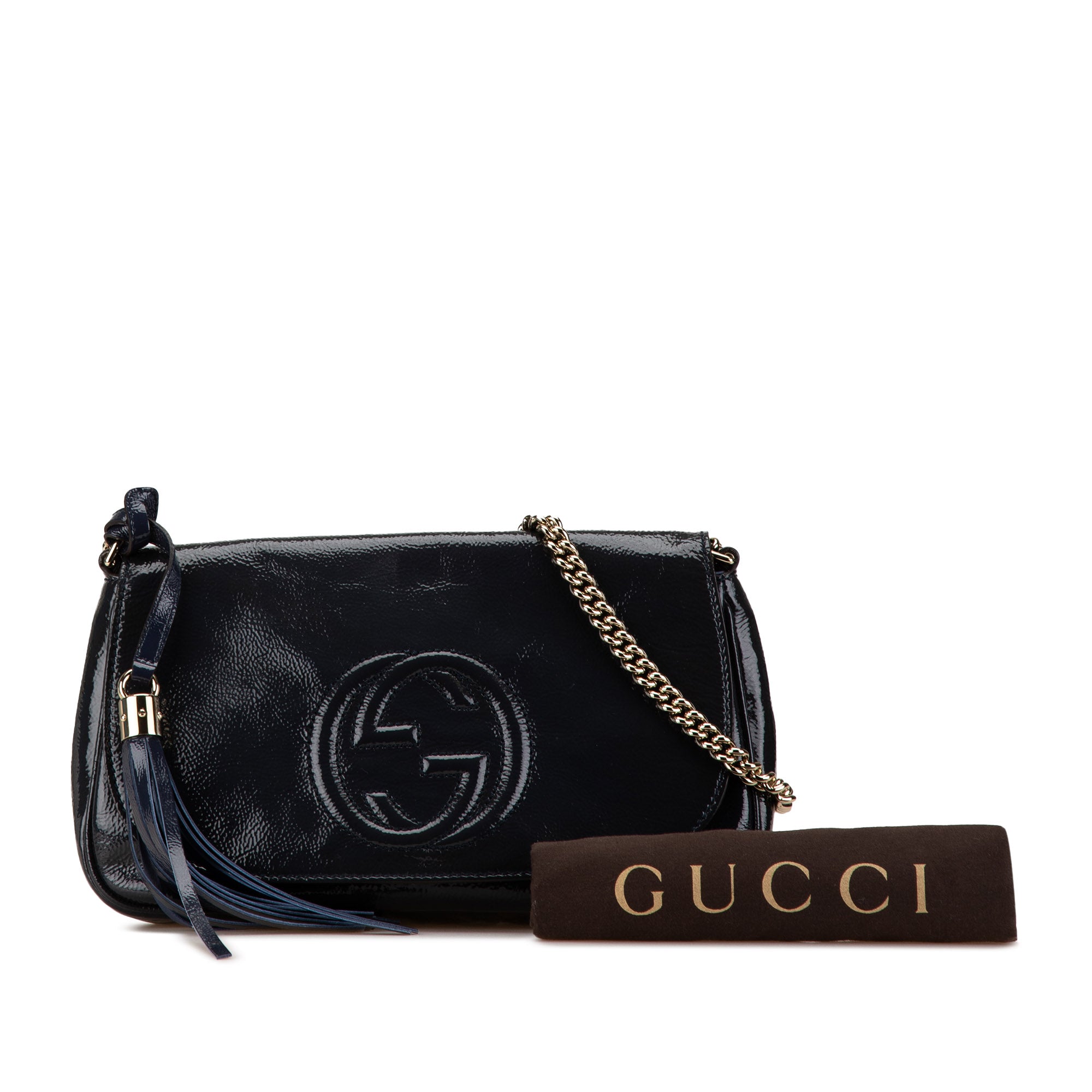 Medium Patent Soho Chain Flap Crossbody