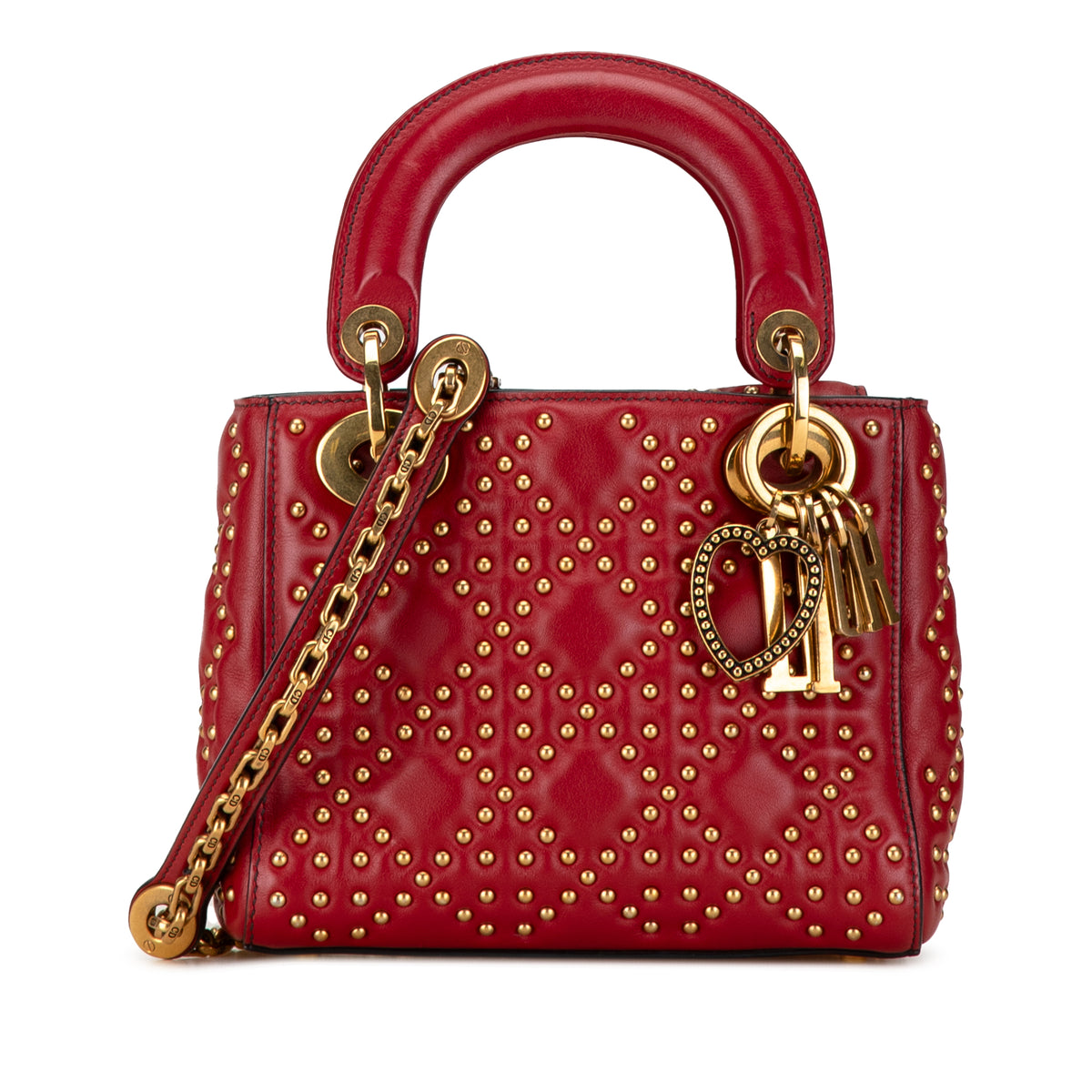 Mini Lambskin Cannage Studded Supple Lady Dior