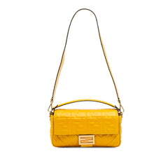 Zucca Embossed Leather Baguette Satchel