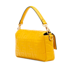 Zucca Embossed Leather Baguette Satchel