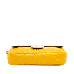 Zucca Embossed Leather Baguette Satchel