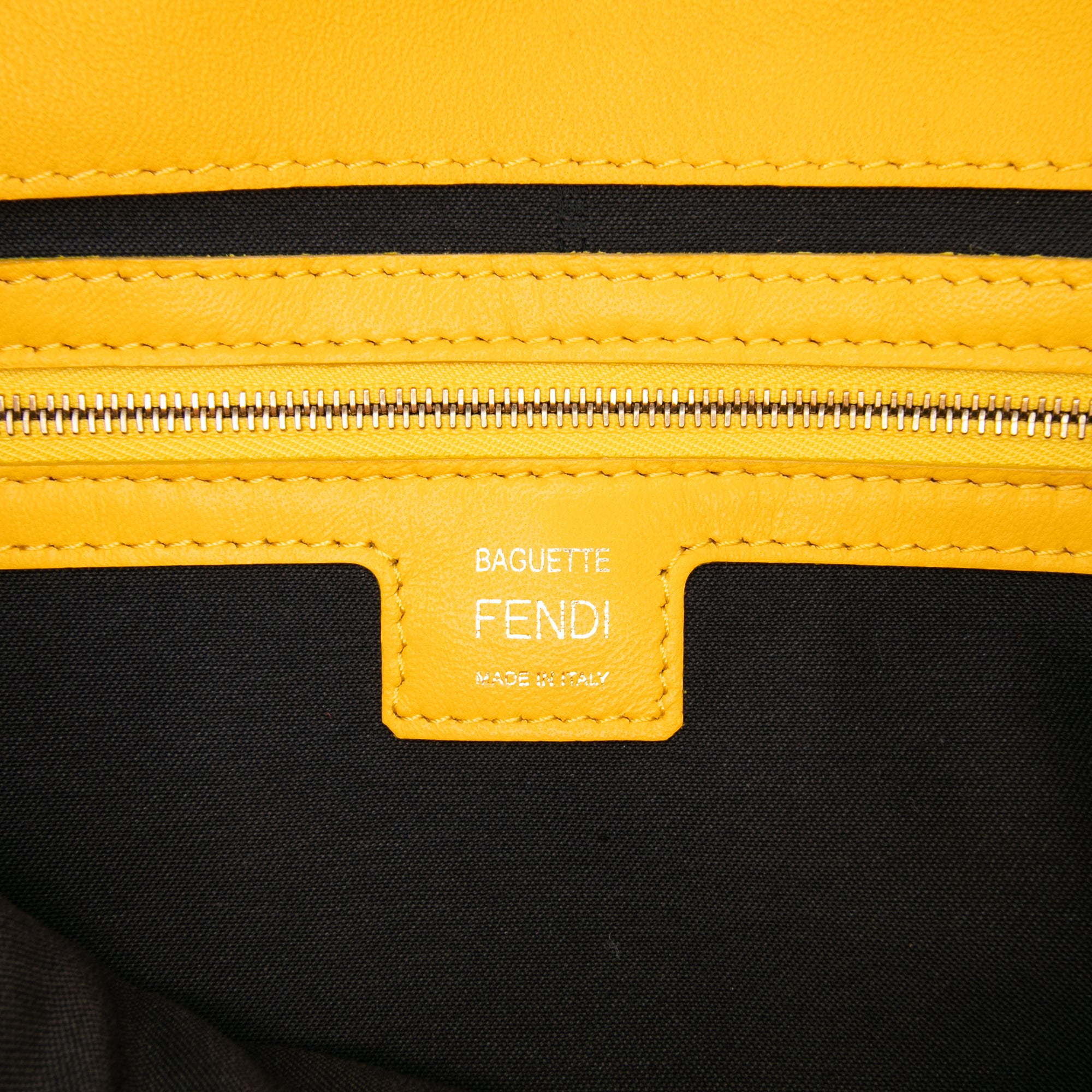 Zucca Embossed Leather Baguette Satchel