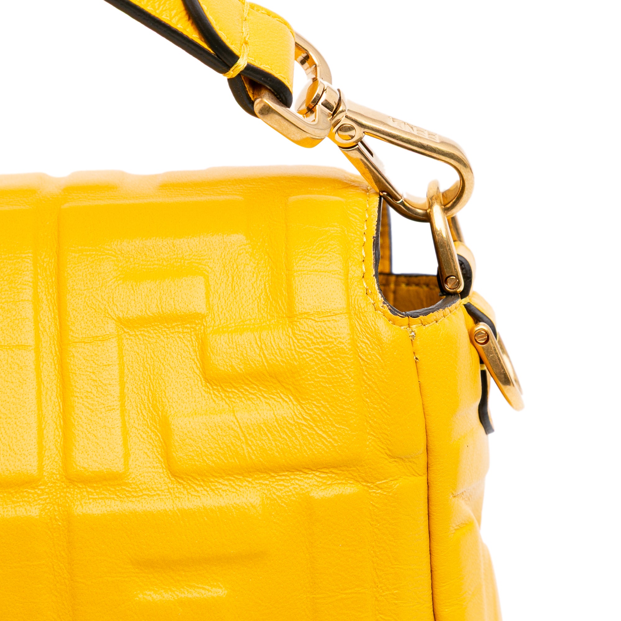 Zucca Embossed Leather Baguette Satchel