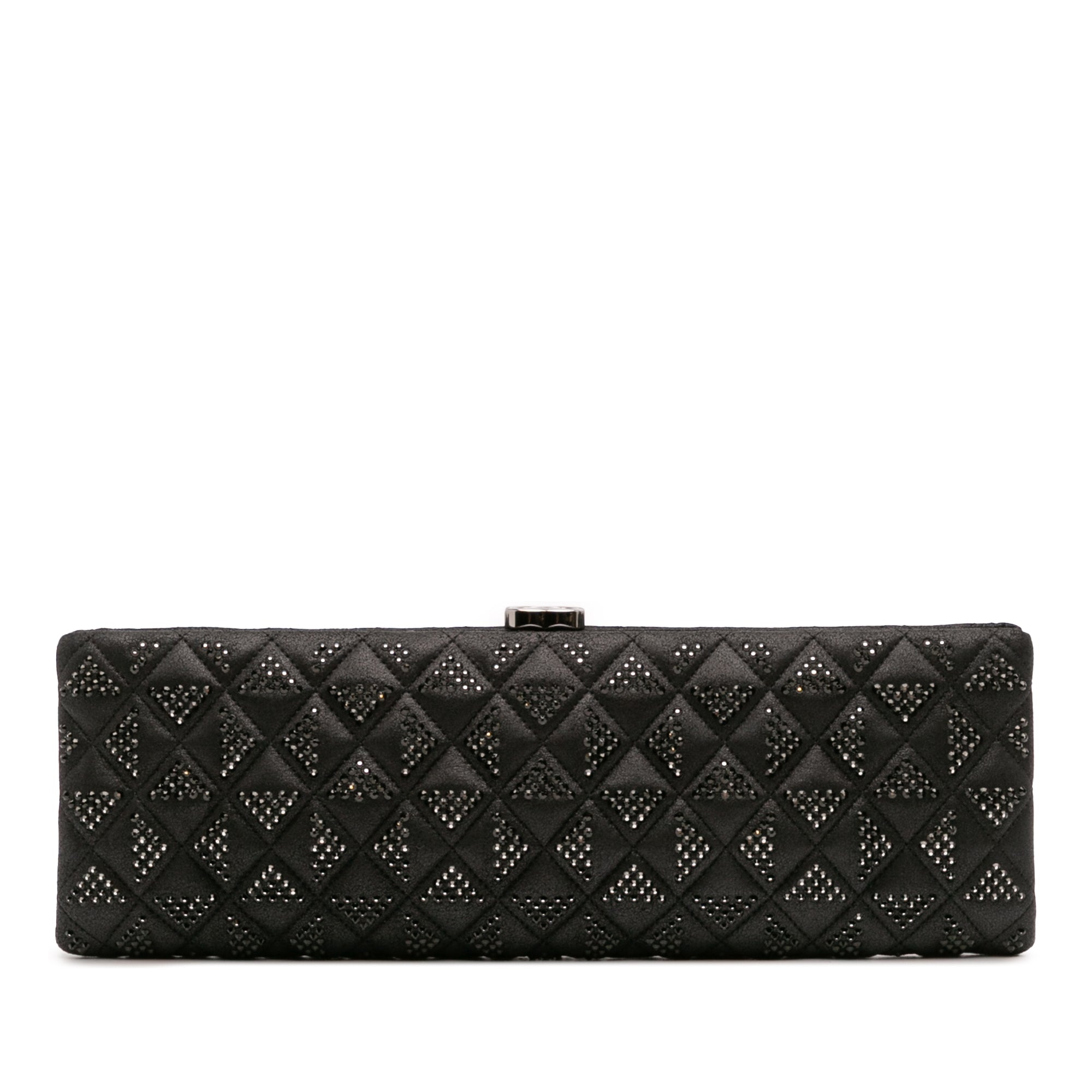 CC Quilted Iridescent Lambskin Crystal Long Clutch