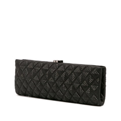 CC Quilted Iridescent Lambskin Crystal Long Clutch