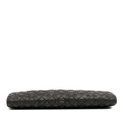 CC Quilted Iridescent Lambskin Crystal Long Clutch