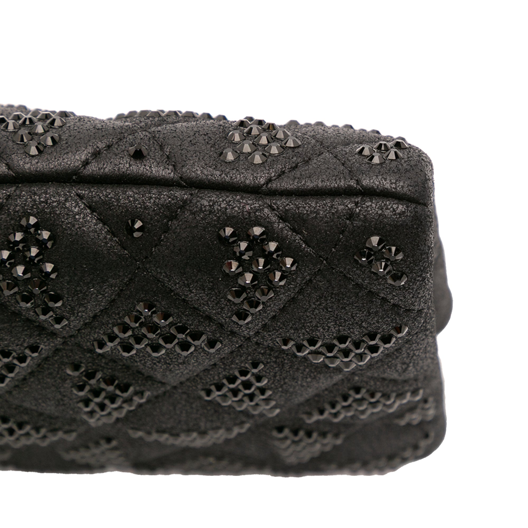CC Quilted Iridescent Lambskin Crystal Long Clutch