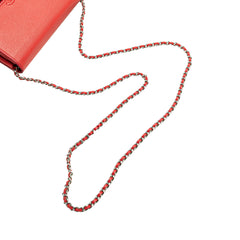 Grained Calfskin CC Box Wallet On Chain