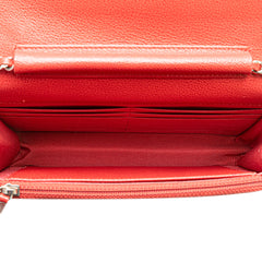 Grained Calfskin CC Box Wallet On Chain