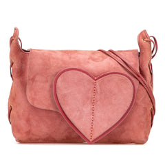 Suede Heart Shoulder Bag