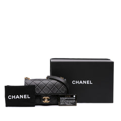 Mini Quilted Calfskin Crystal Pearls Chain Flap