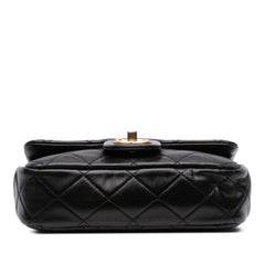 Mini Quilted Calfskin Crystal Pearls Chain Flap