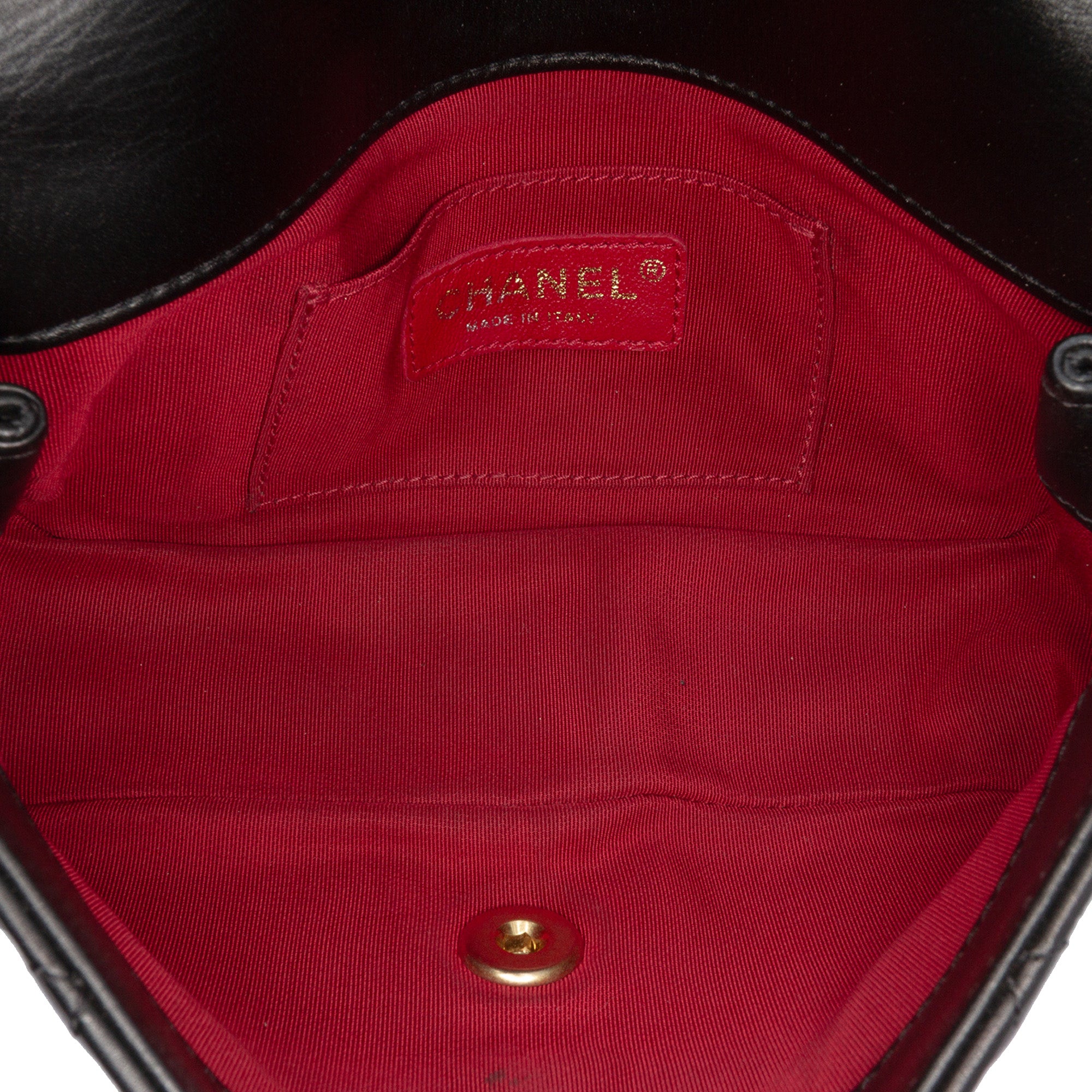 Mini Quilted Calfskin Crystal Pearls Chain Flap