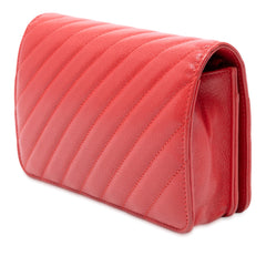 CC Diagonal Quilted Goatskin Wallet On Chain