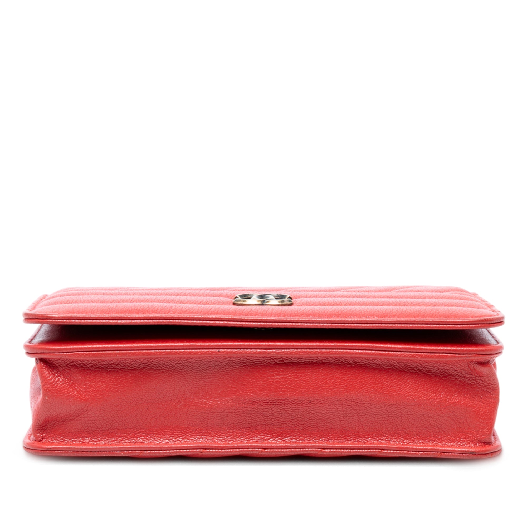 CC Diagonal Quilted Goatskin Wallet On Chain