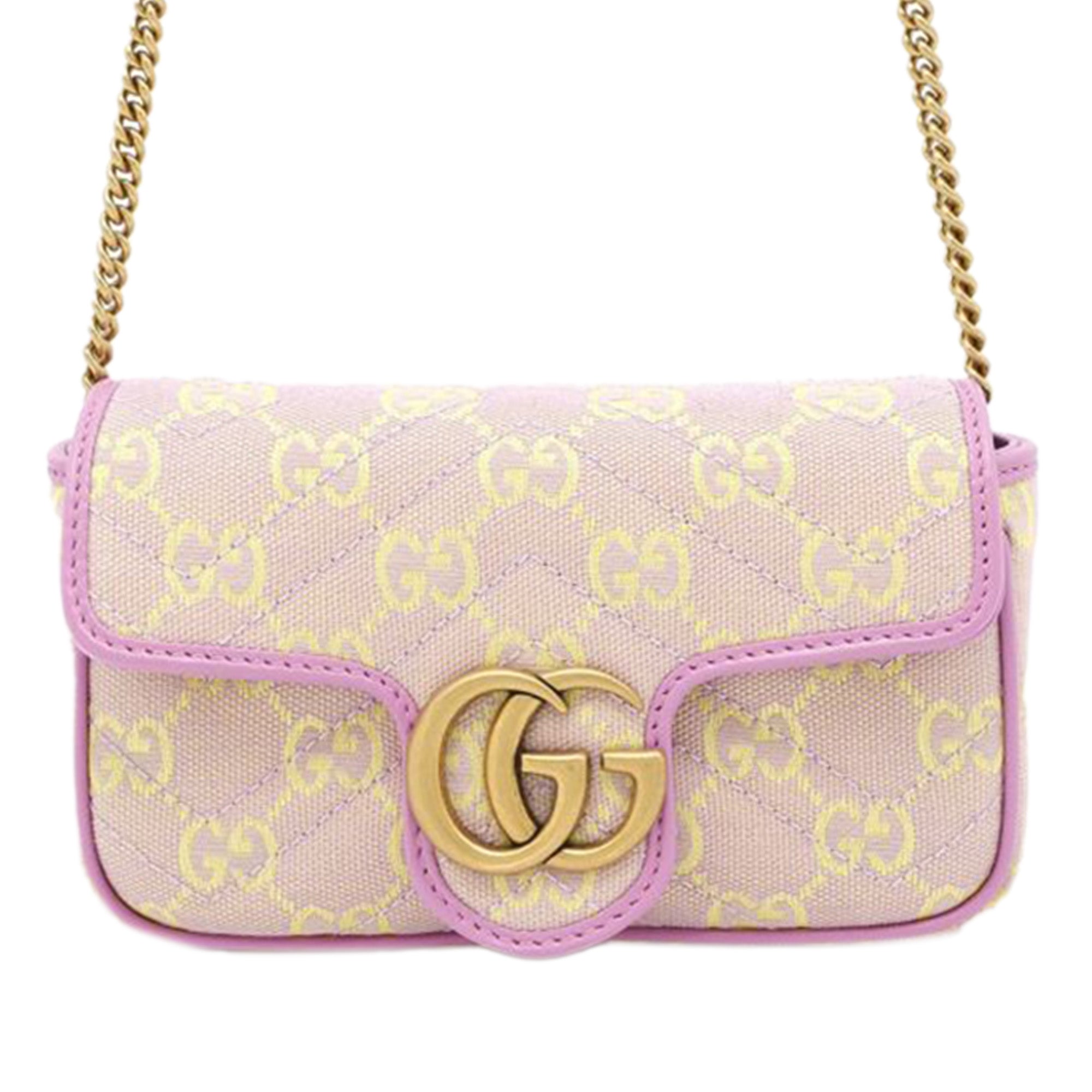 Super Mini GG Marmont Matelasse GG Canvas Flap Crossbody