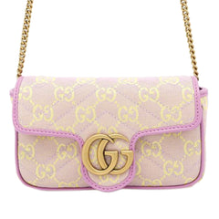 Super Mini GG Marmont Matelasse GG Canvas Flap Crossbody