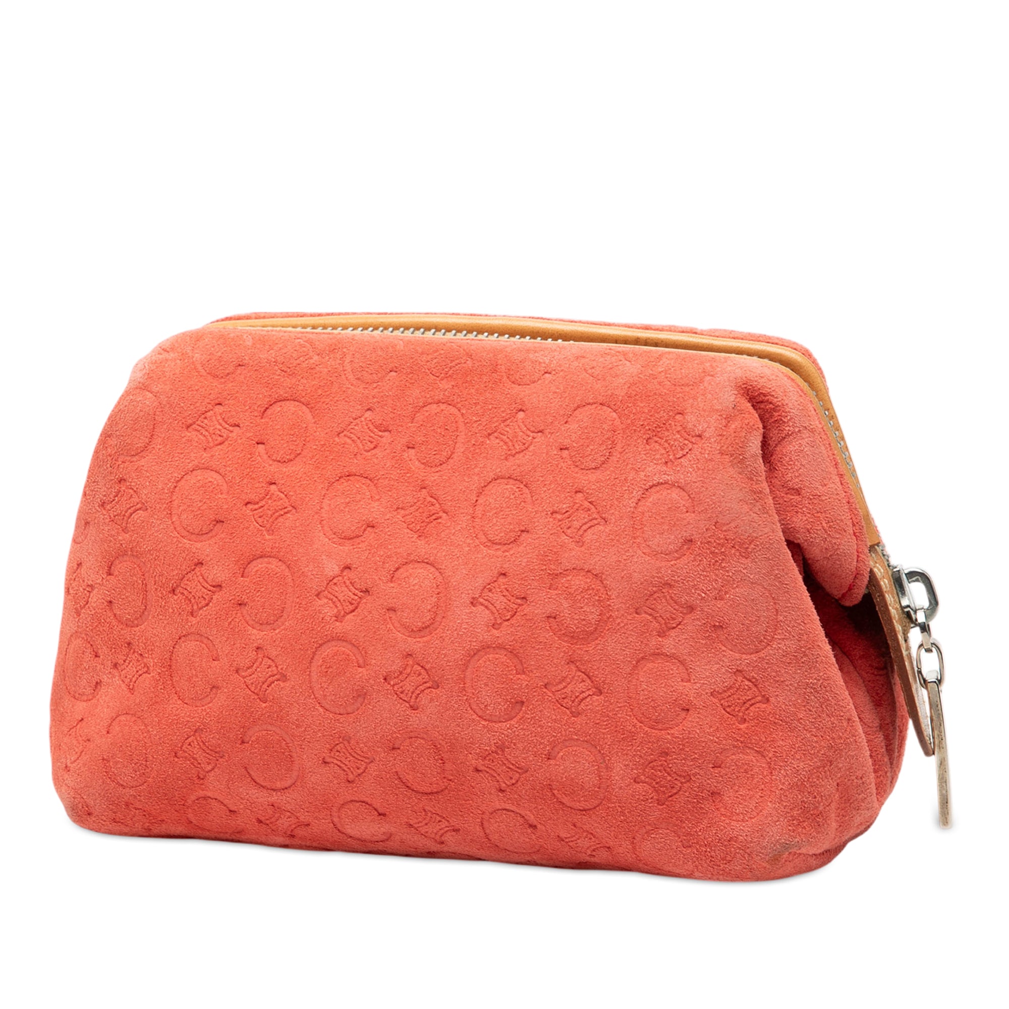 C Macadam Suede Pouch