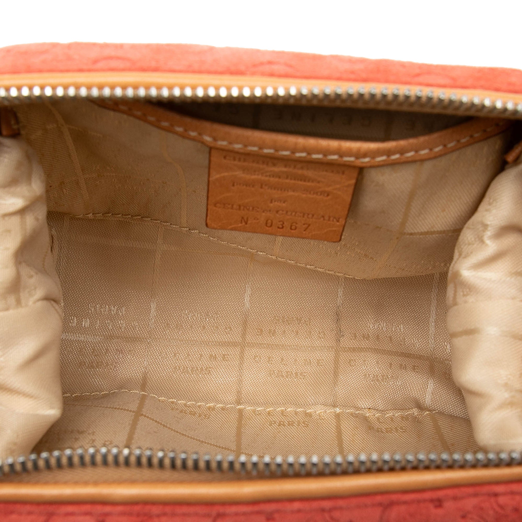 C Macadam Suede Pouch