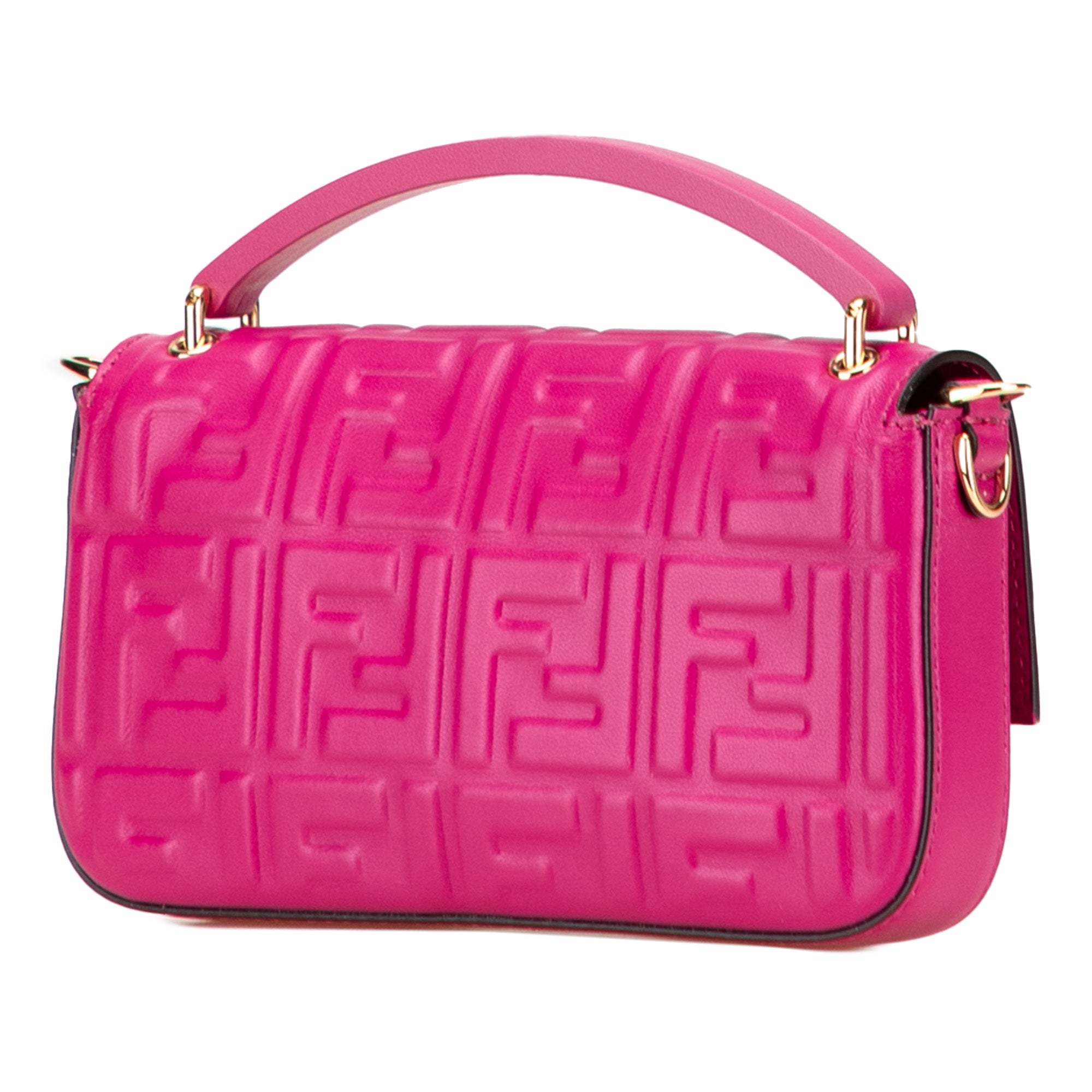 Zucca Embossed Leather Baguette Phone Pouch Satchel