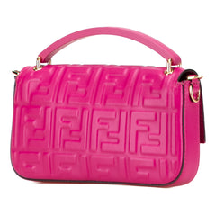 Zucca Embossed Leather Baguette Phone Pouch Satchel