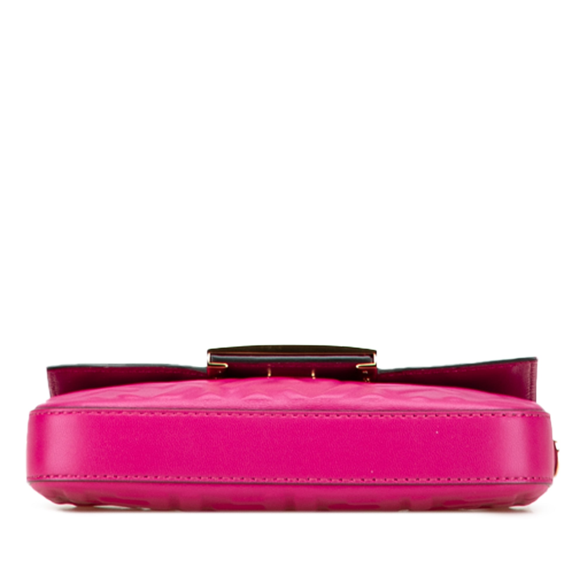 Zucca Embossed Leather Baguette Phone Pouch Satchel