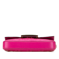 Zucca Embossed Leather Baguette Phone Pouch Satchel