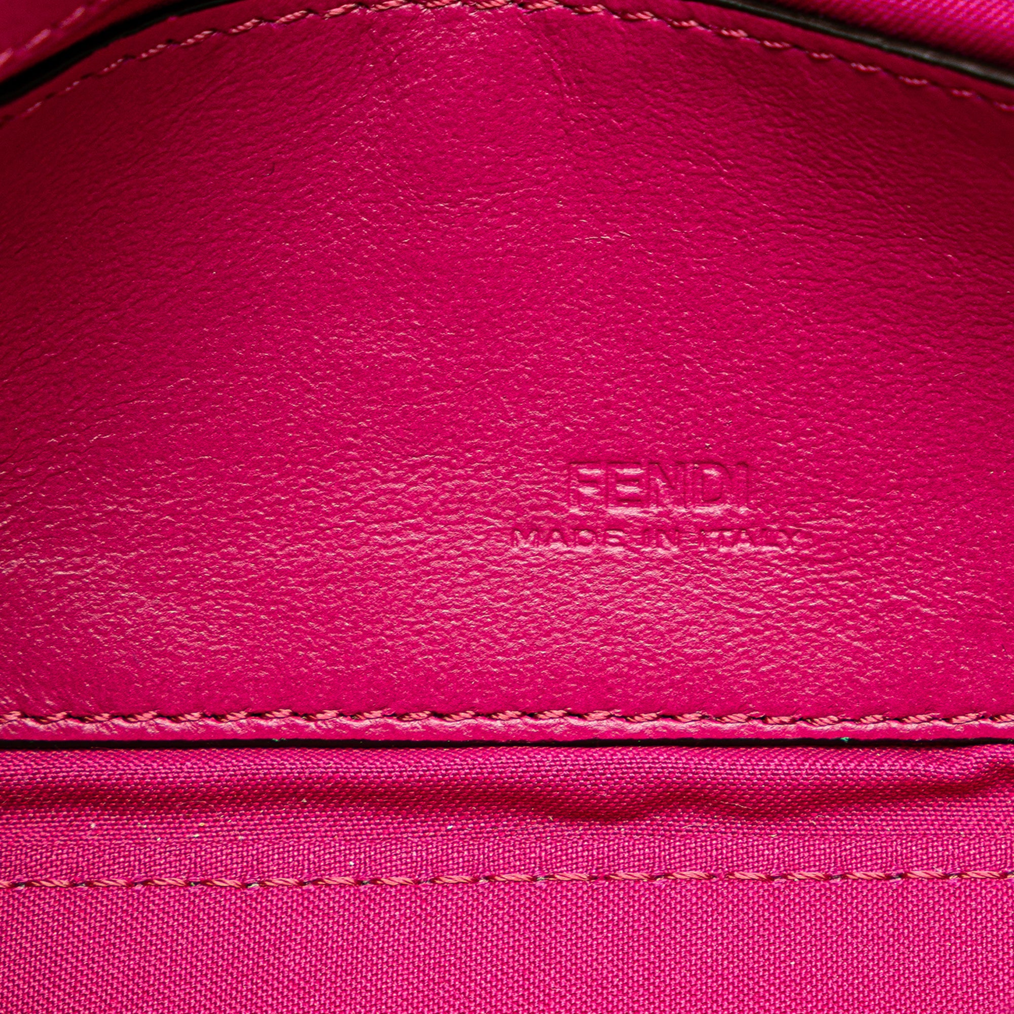 Zucca Embossed Leather Baguette Phone Pouch Satchel