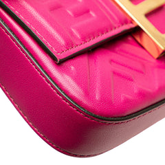 Zucca Embossed Leather Baguette Phone Pouch Satchel