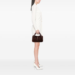 Macadam Suede and Croc Embossed Leather Bittersweet Hobo