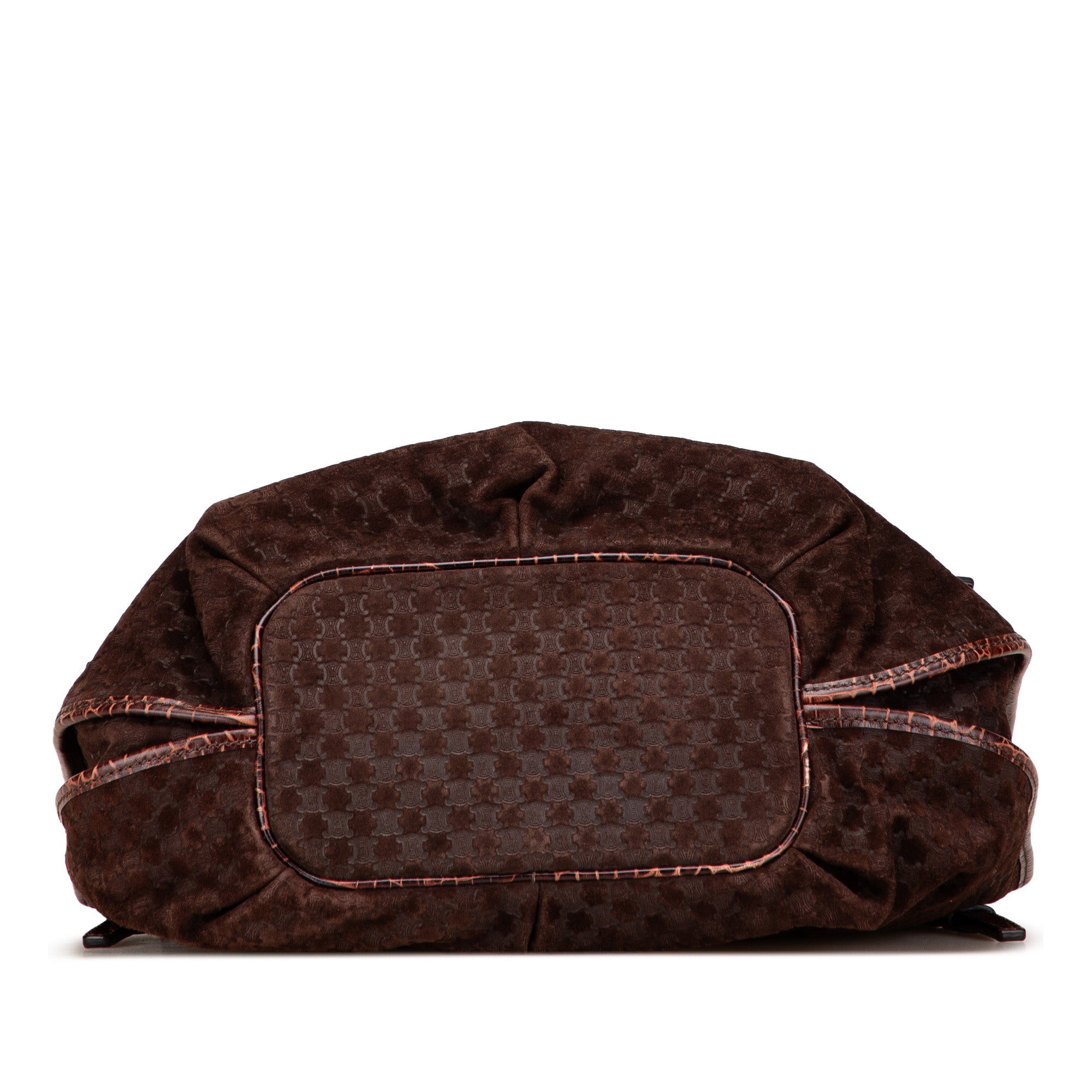 Macadam Suede and Croc Embossed Leather Bittersweet Hobo