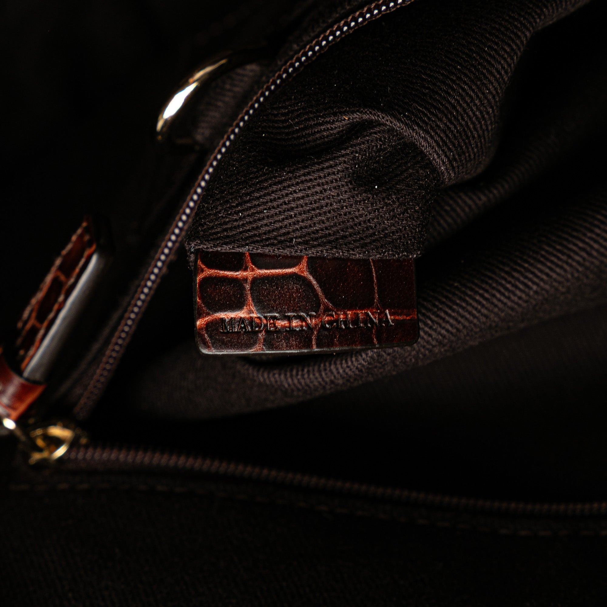 Macadam Suede and Croc Embossed Leather Bittersweet Hobo