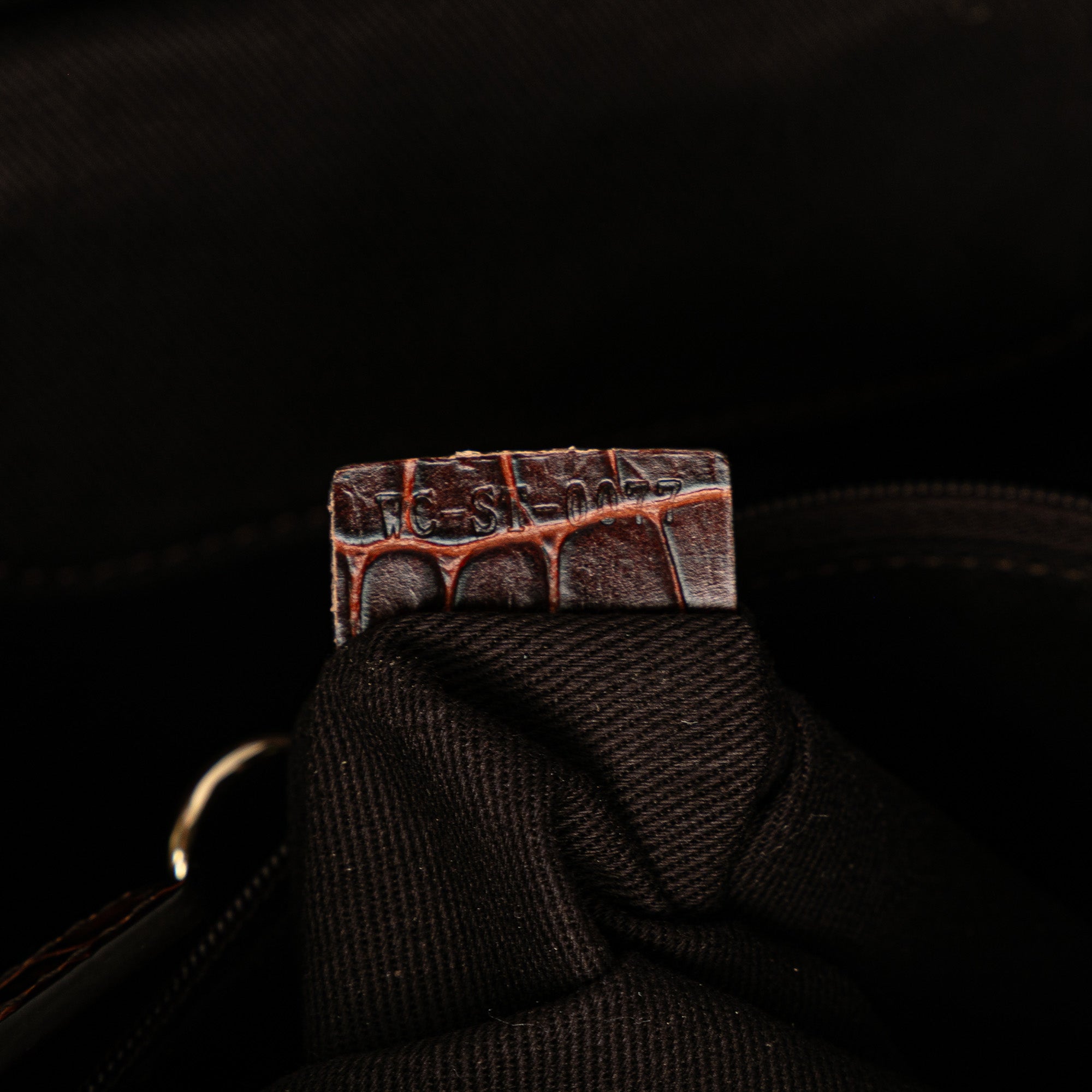 Macadam Suede and Croc Embossed Leather Bittersweet Hobo