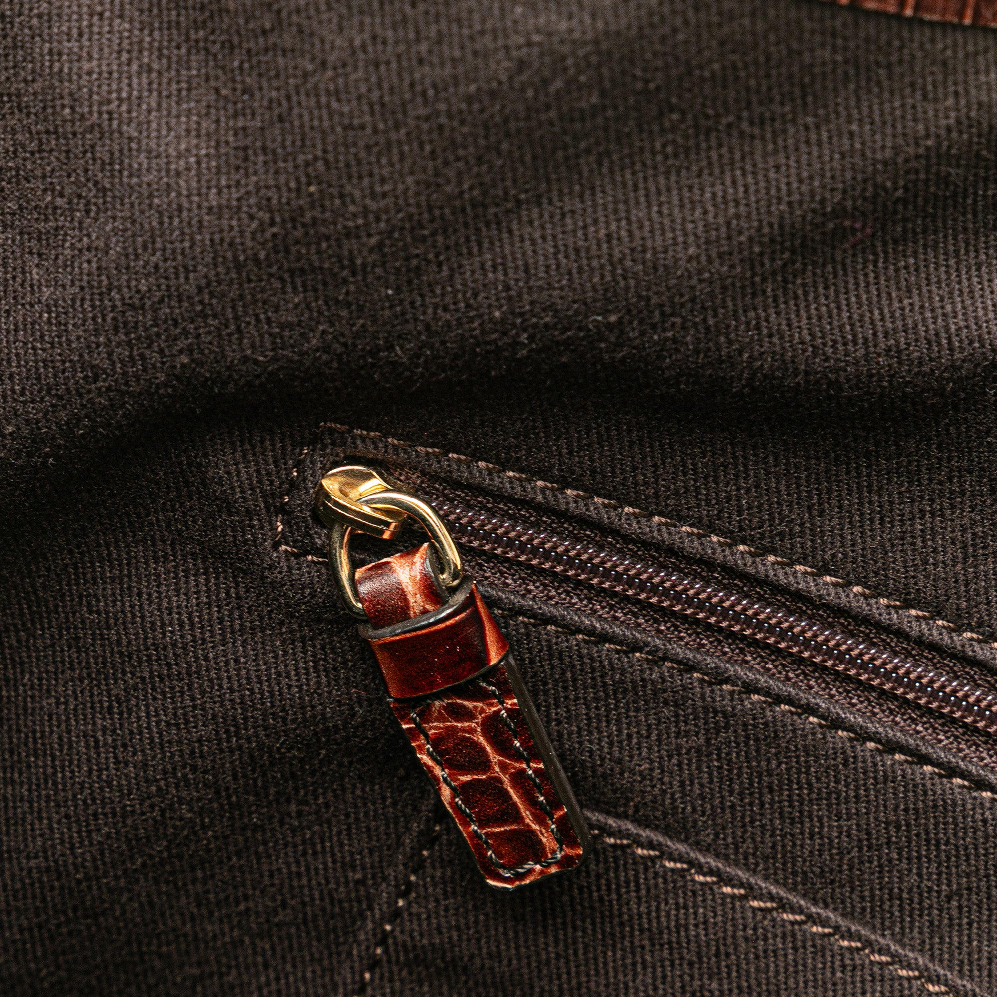 Macadam Suede and Croc Embossed Leather Bittersweet Hobo