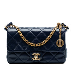 CC Quilted Lambskin Coin Chain Flap
