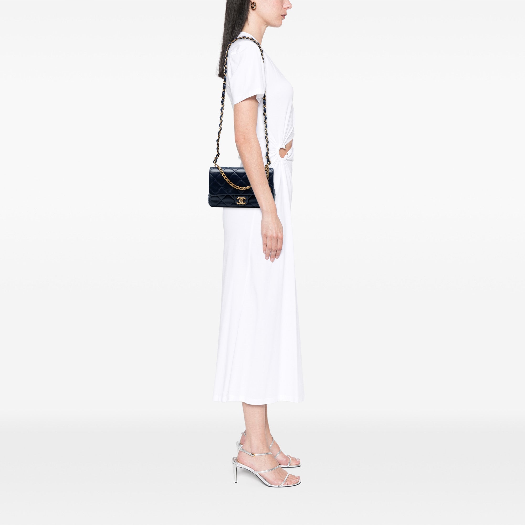 CC Quilted Lambskin Coin Chain Flap