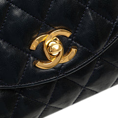 CC Quilted Lambskin Round Flap
