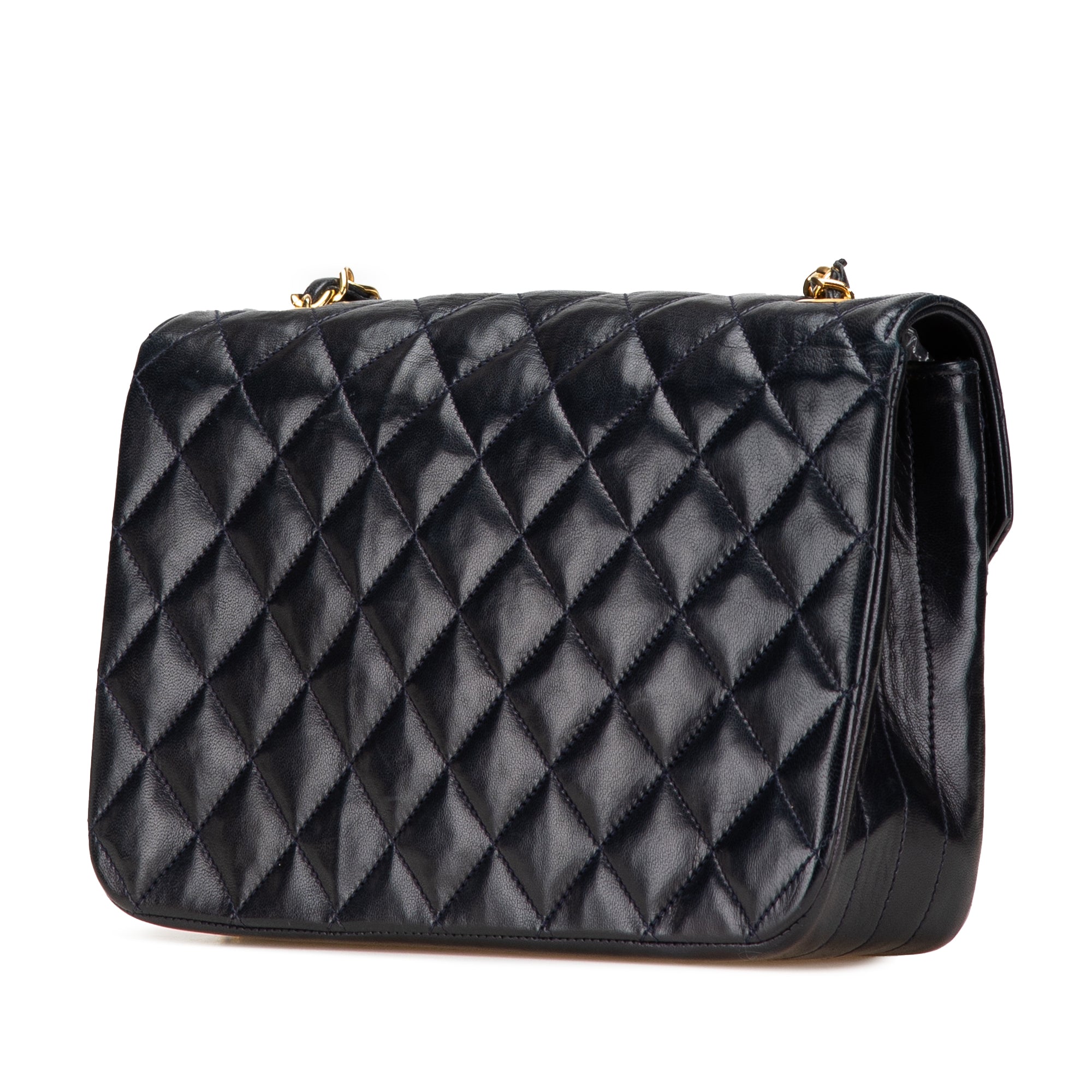 CC Quilted Lambskin Round Flap
