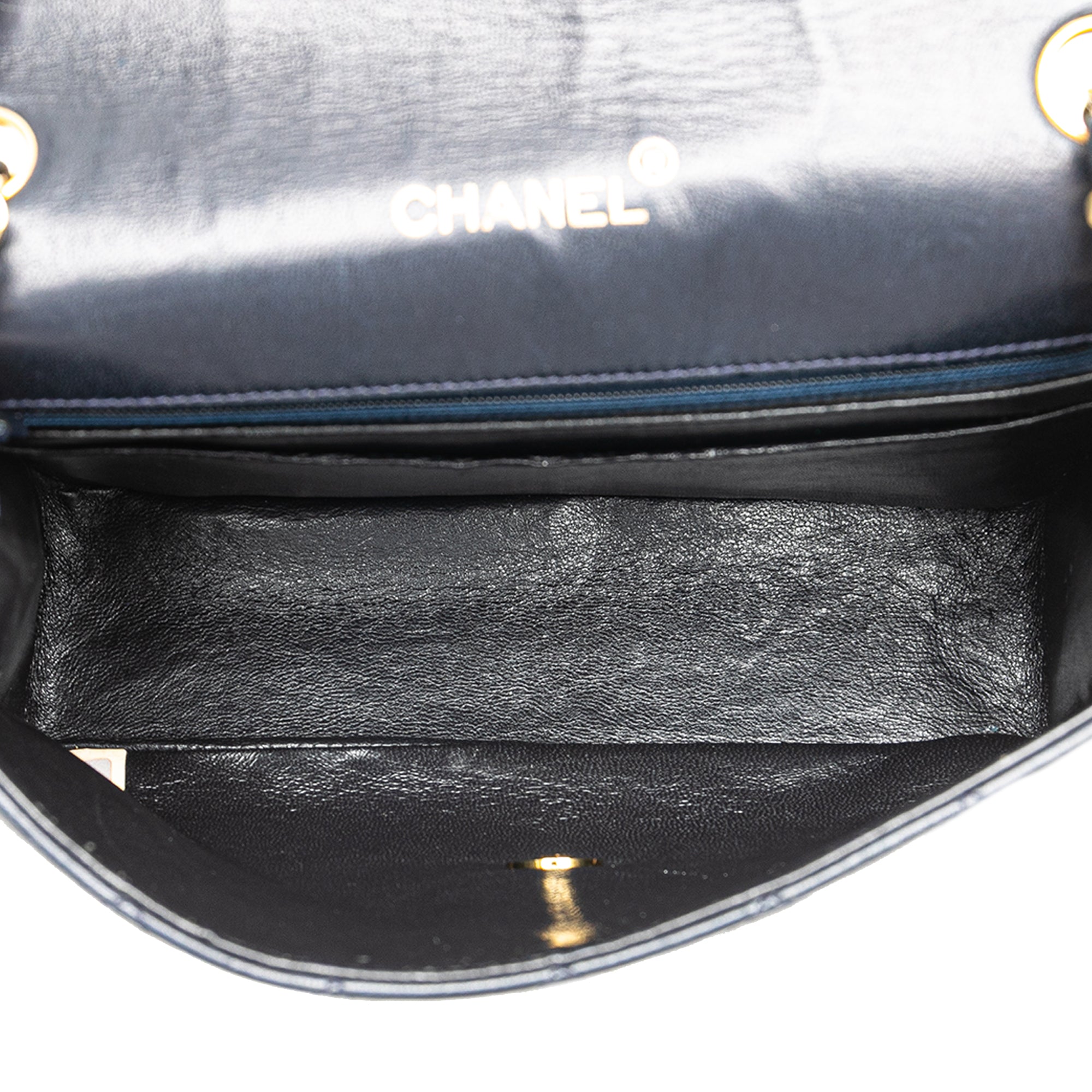 CC Quilted Lambskin Round Flap