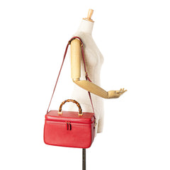 Leather Bamboo Vanity Bag