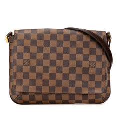 Damier Ebene Musette Tango Long Strap