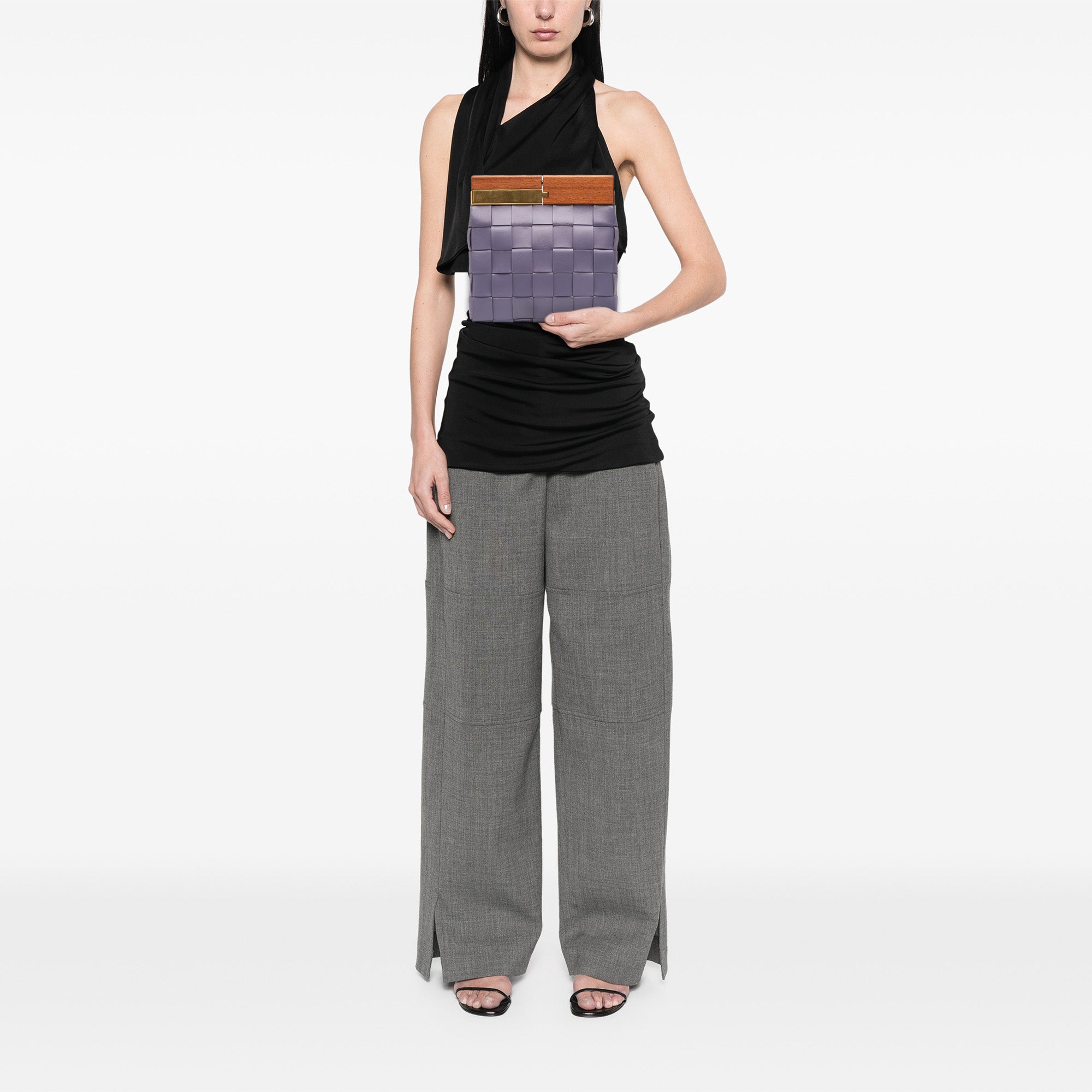 Lambskin Maxi Intrecciato The Snap Clutch
