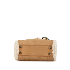 Mini Suede Shearling Cannage Lady Dior